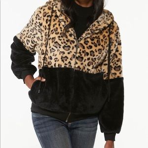NWT cheetah zip up jacket